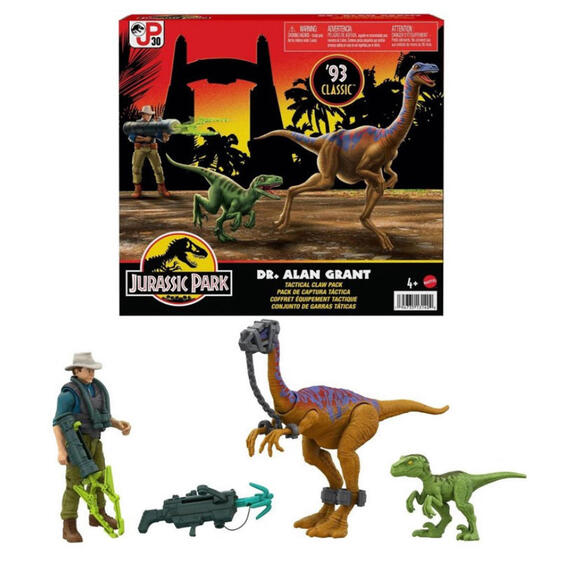 Mattel Jurassic Park '93 Classic Dr. Alan Grant Tactical Claw Pack - Action Figure 9,5 Cm Con Accessori